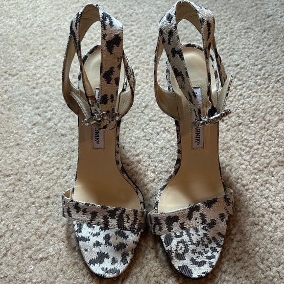 Manolo Blahnik Leopard-Print Slingback Heels in Black & White